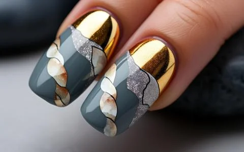 Nail design close-up Stock Photos
