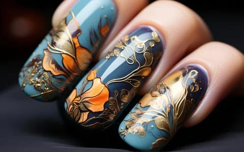 Nail design close-up Stock Photos