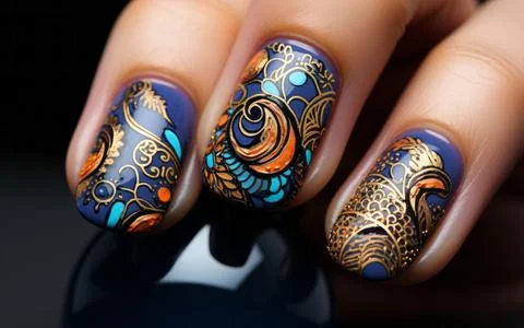 Nail design close-up Stock Photos