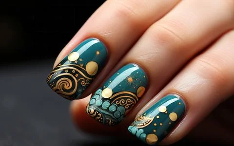 Nail design close-up Stock Photos