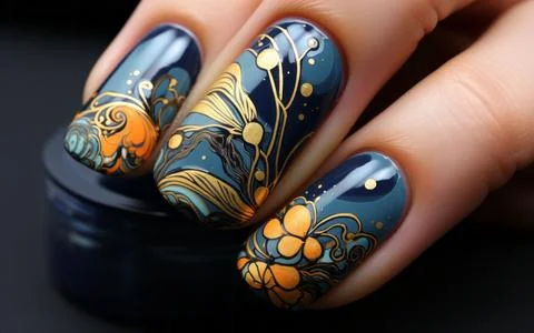 Nail design close-up Stock Photos