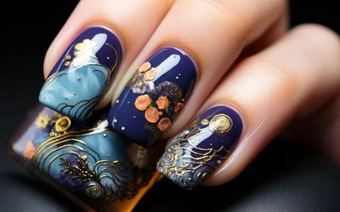 Nail design close-up Stock Photos