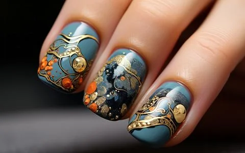Nail design close-up Stock Photos