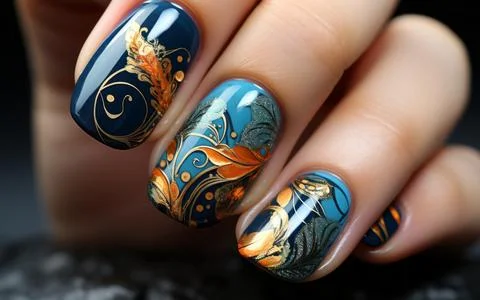 Nail design close-up Stock Photos