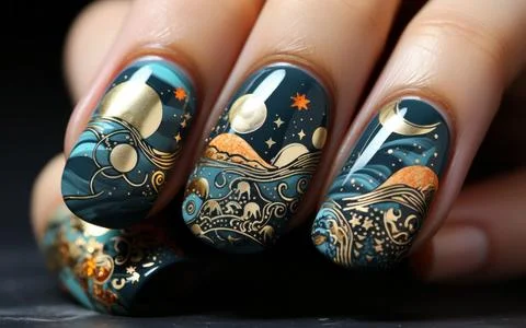 Nail design close-up Stock Photos