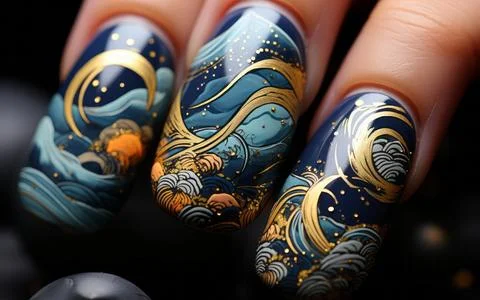 Nail design close-up Stock Photos