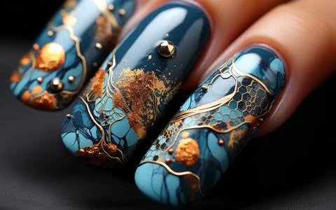 Nail design close-up Stock Photos