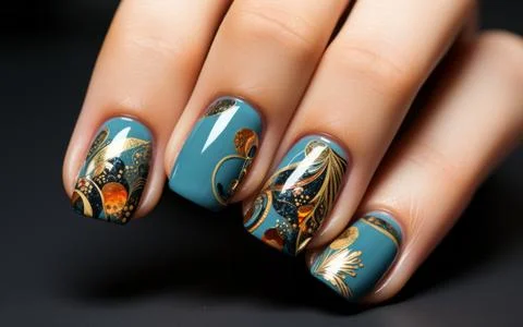 Nail design close-up Stock Photos