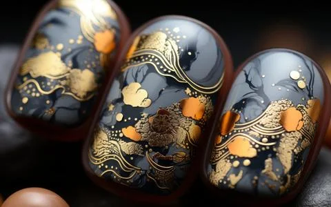 Nail design close-up Stock Photos