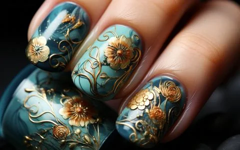Nail design close-up Stock Photos
