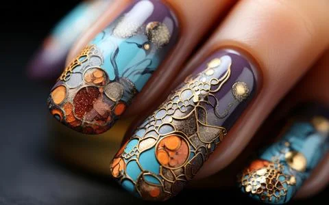 Nail design close-up Stock Photos