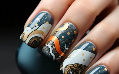 Nail design close-up Stock Photos