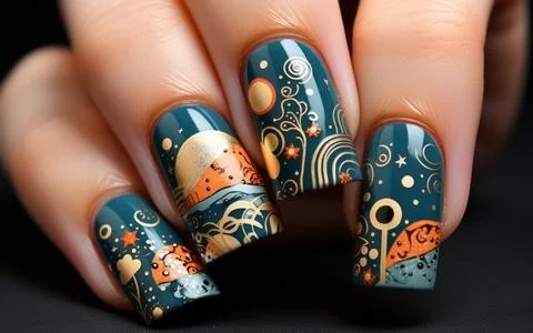 Nail design close-up Stock Photos