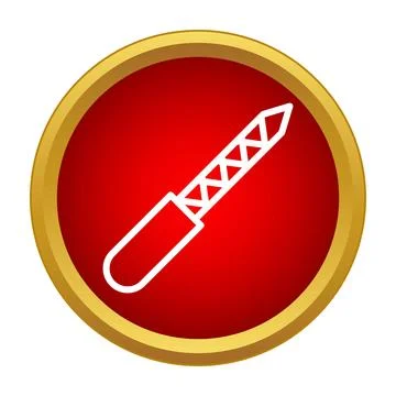 Nail file line icon on red button design Stock Illustration