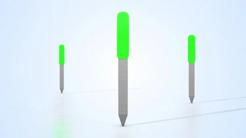 Nail Files on a Light Reflective Floor. Nail Files with Green Handle 3D Animatio Stock Footage 300255148