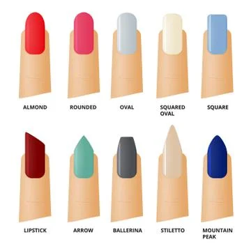 Nail forms colors Stock Illustration
