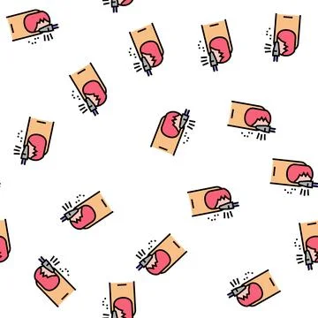 Nail grinding vector seamless pattern Illustrazione stock