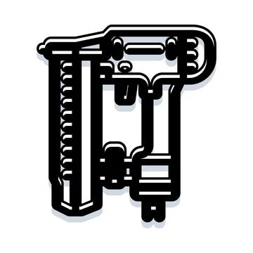 Nail gun power tool for carpentry construction イラスト素材