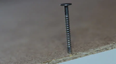 Nail - Hammer precisely in Wood Stock Footage 24453582