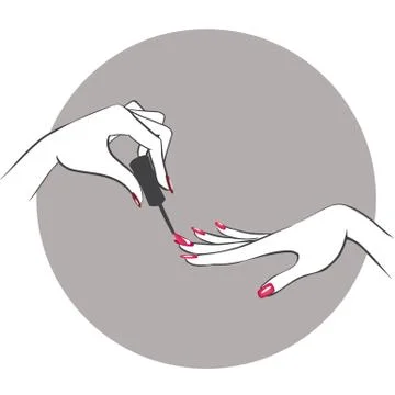 Nail Hands Stock Illustration