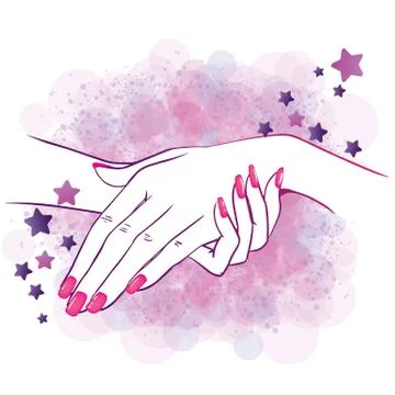 Nail Hands Stock Illustration