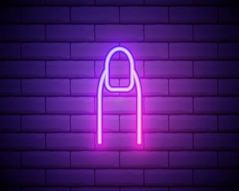 Nail icon. Elements of Beauty, make up, cosmetics in neon style icons. Simple Stock Illustration