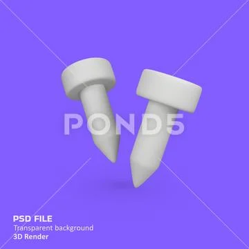 Nail isolated 3d render icon illustration PSD Template