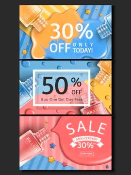 Nail lacquer banner design Stock Illustration