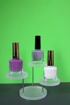 Nail lacquer bottles Stock Photos