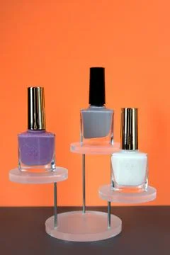 Nail lacquer bottles Stock Photos