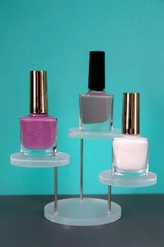 Nail lacquer bottles Stock Photos