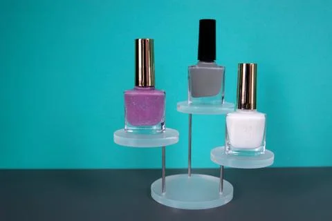 Nail lacquer bottles Stock Photos
