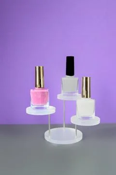 Nail lacquer bottles Stock Photos