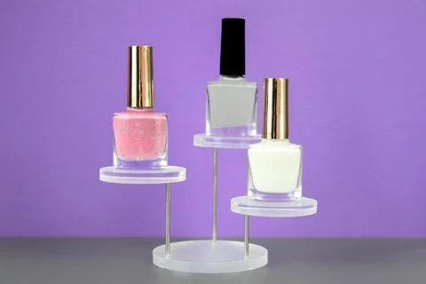 Nail lacquer bottles Stock Photos