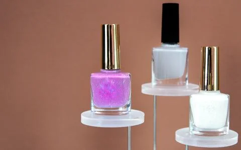 Nail lacquer bottles Stock Photos