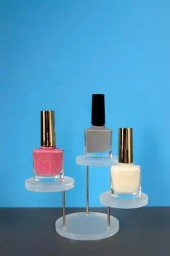 Nail lacquer bottles Stock Photos