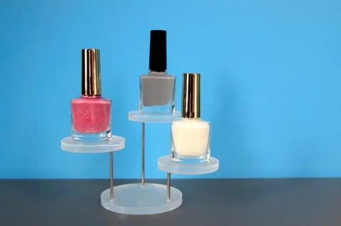 Nail lacquer bottles Stock Photos