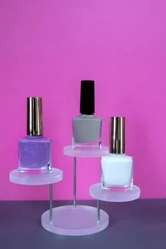 Nail lacquer bottles Stock Photos