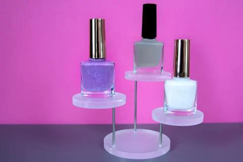 Nail lacquer bottles Stock Photos