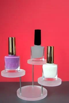 Nail lacquer bottles Stock Photos