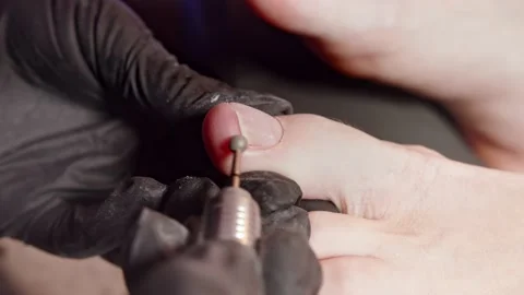 Nail machine pedicure Stock Footage 221849290