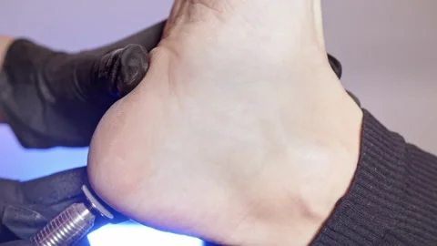 Nail machine pedicure Stock Footage 221849356