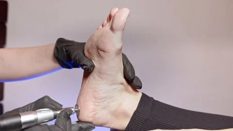 Nail machine pedicure Stock Footage 221849398