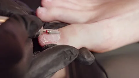Nail machine pedicure Stock Footage 221849734