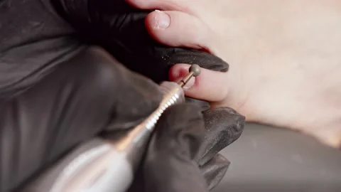 Nail machine pedicure Stock Footage 221849735