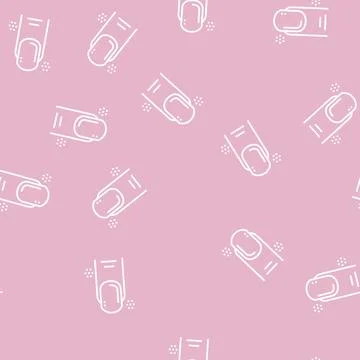 Nail manicure line seamless pattern Illustrazione stock