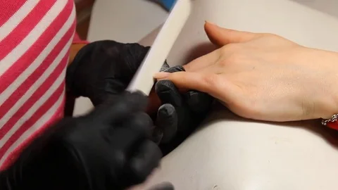 Nail master correct shape of nails Stock Footage 82258153