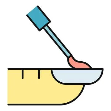 Nail polish applicator applying polish on a finger Stock Illustration