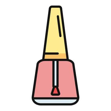 Nail polish bottle with brush vector icon Stock Illustration