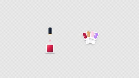 Nail Polish Bottle Cap Twist and Brush Reveal with glossy color swatch 4K Alpha Stock Footage 346357447